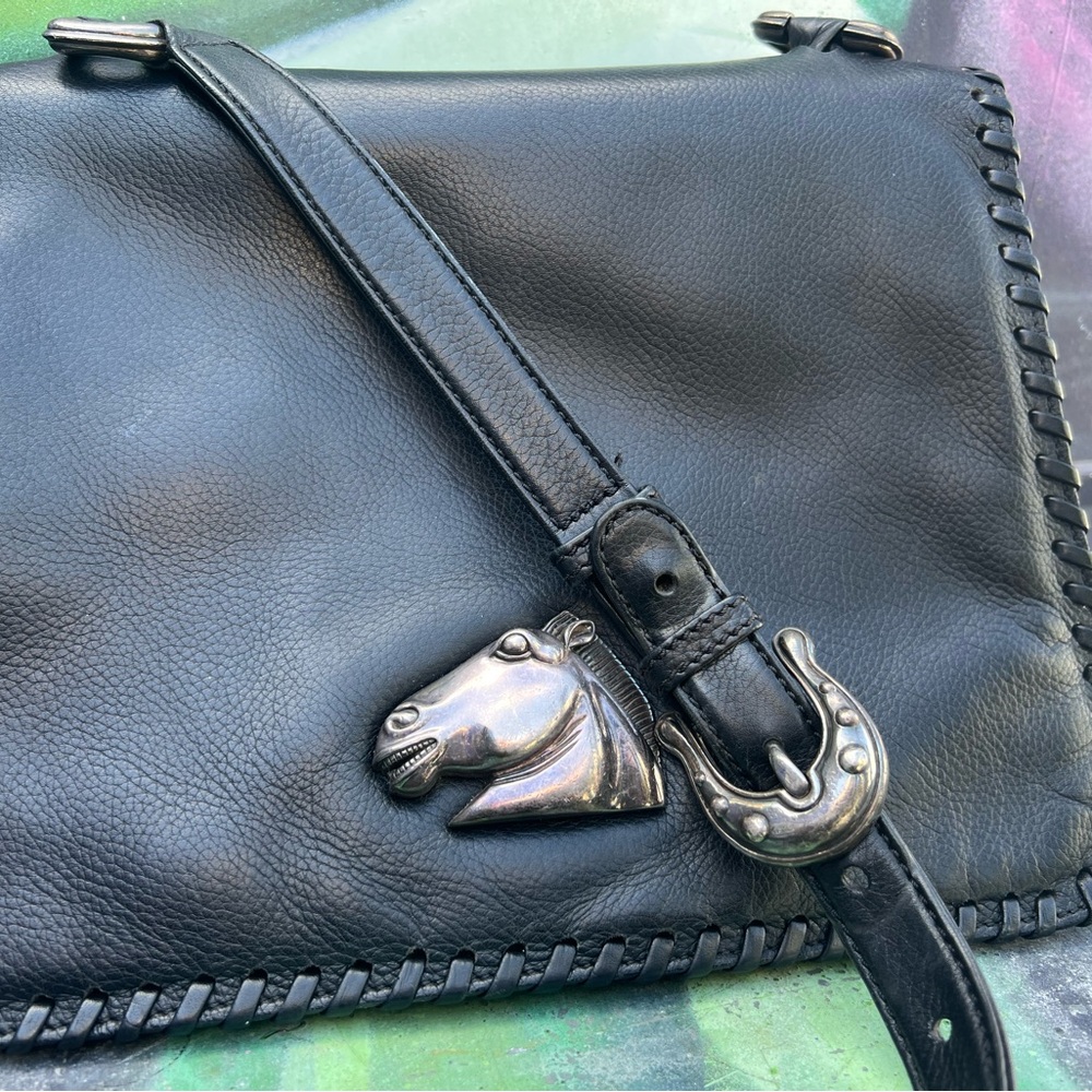 Barry Kieselstein Cord Rare Vintage Leather Bag with Sterling Silver Accents